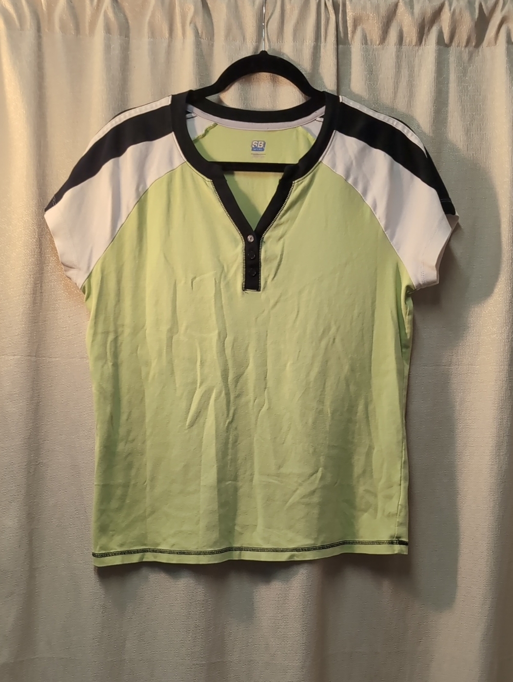 SB Active | Colorblock Short Sleeve Henley Athletic Top